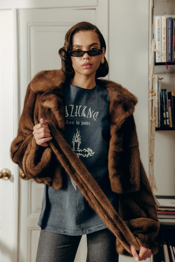 Вінтажна кроп-шуба з норки 