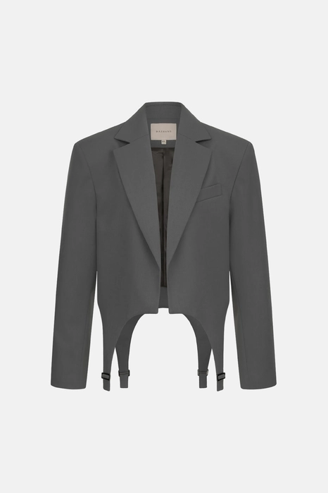 Жакет кроп вовняний з гартерами