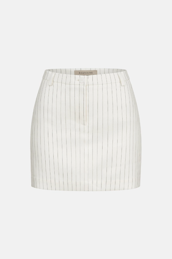 Спідниця лляна міні з середньою посадкою 