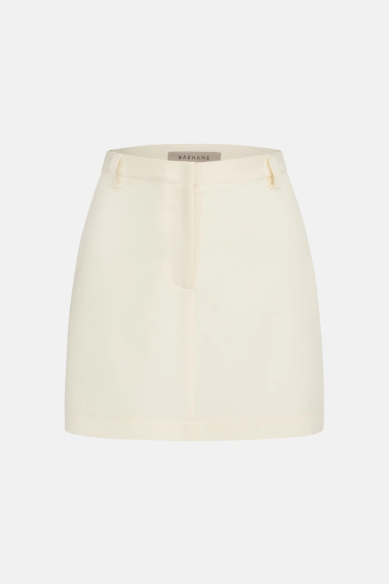 High-waisted mini cotton skirt - photo 1