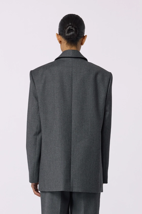 Жакет вовняний двобортний оверсайз з підплічниками 