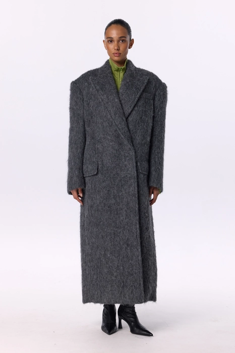 Пальто оверсайз прямого крою з альпаки