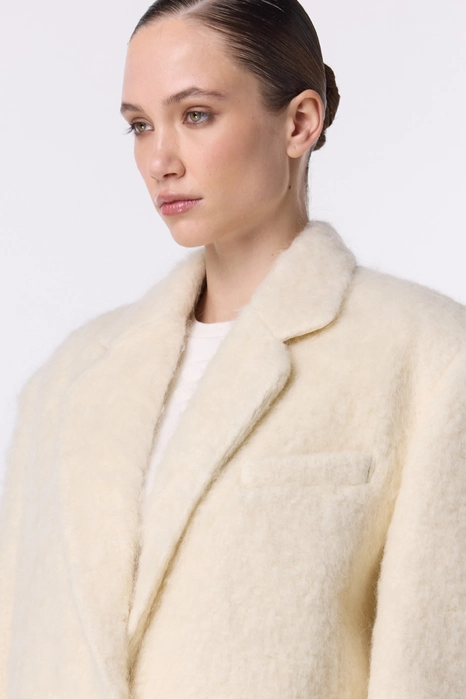 Пальто-жакет оверсайз з альпаки