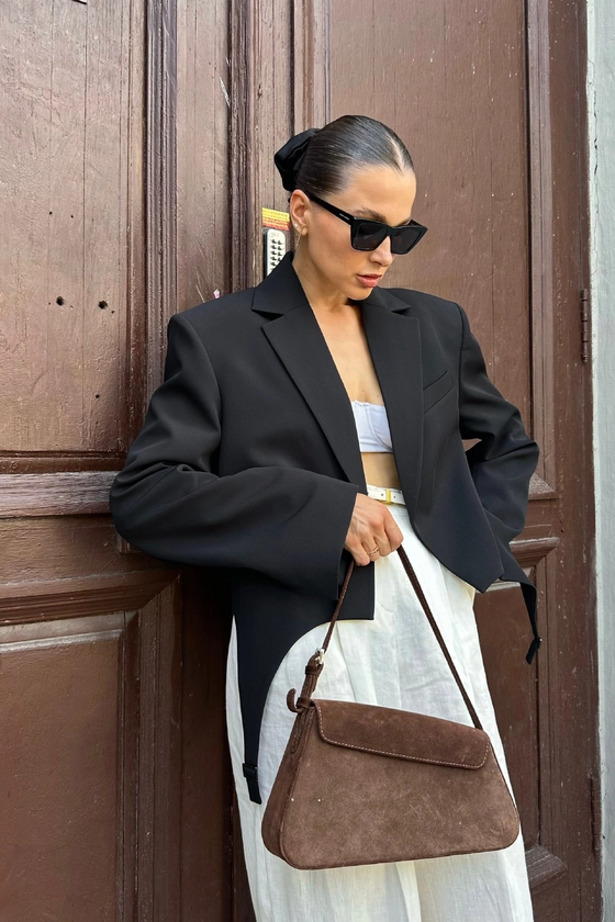 Жакет кроп котоновий з гартерами 