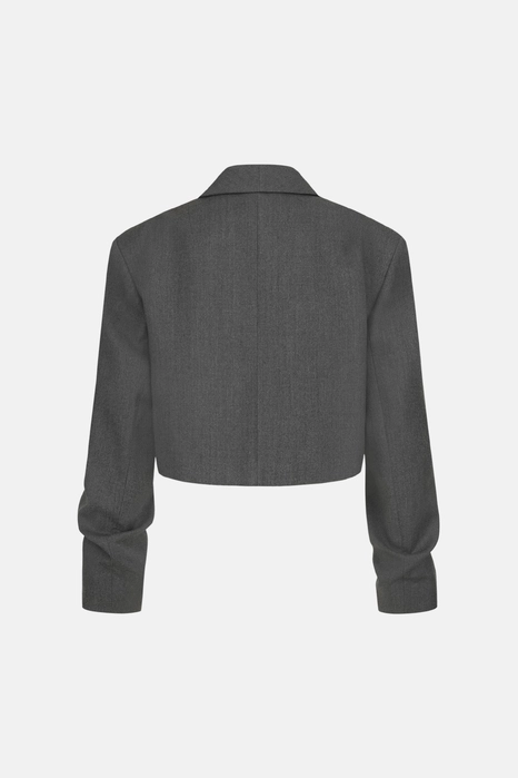 Жакет кроп вовняний зі збіркою на рукаві