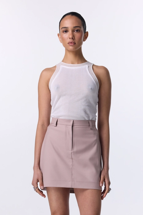 Спідниця міні котонова з високою посадкою