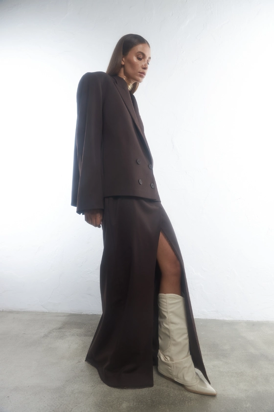 Жакет вовняний оверсайз з трикутничком 