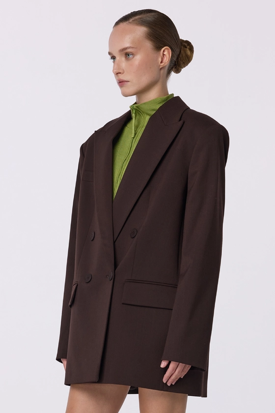 Жакет вовняний двобортний оверсайз з підплічниками 