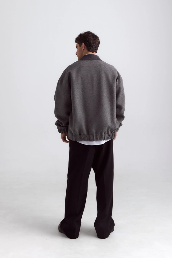 Бомбер з пальтової тканини 