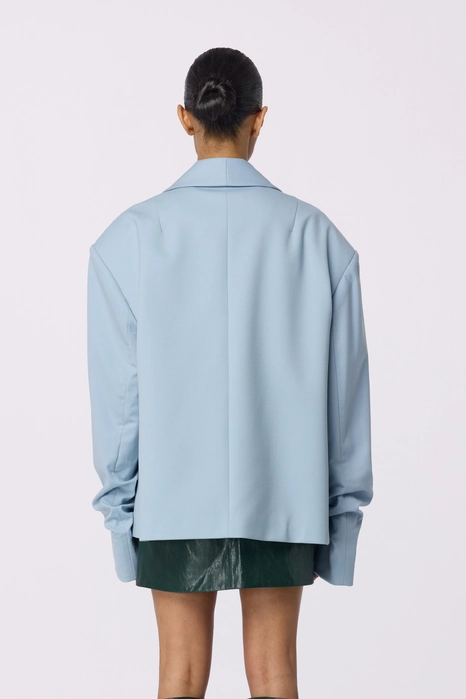 Жакет вовняний оверсайз зі збіркою на рукаві