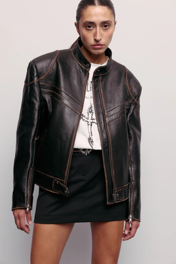 Куртка шкіряна Leather biker - фото 3
