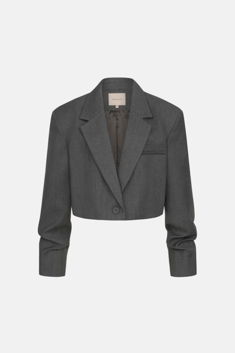 Жакет кроп вовняний зі збіркою на рукаві