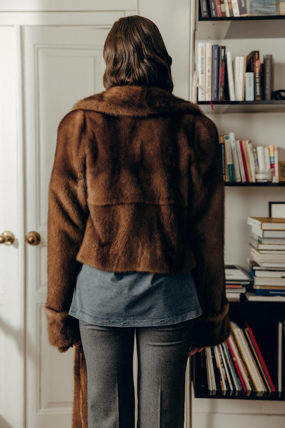 Вінтажна кроп-шуба з норки 