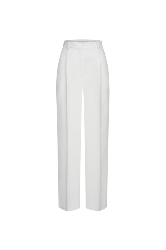 Брюки котонові на середній посадці зі стрілками 