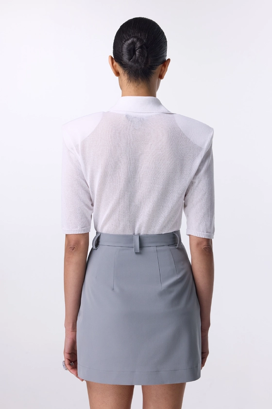 Спідниця міні котонова з високою посадкою 