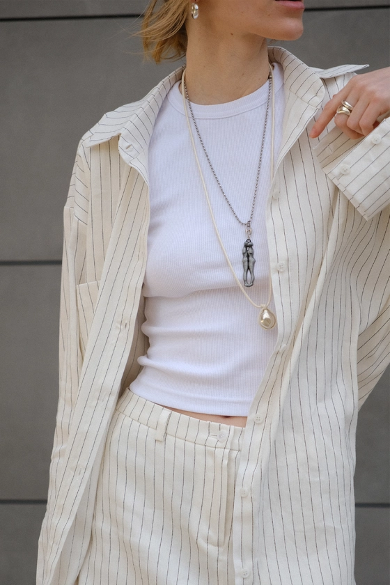 Спідниця лляна міні з середньою посадкою 