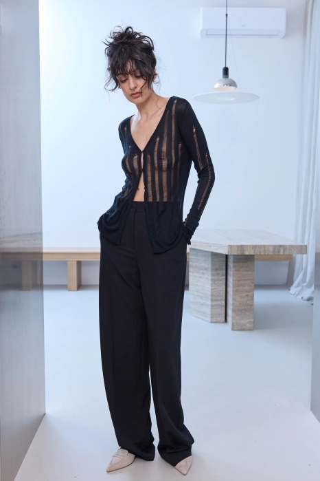 Брюки котонові на середній посадці зі стрілками