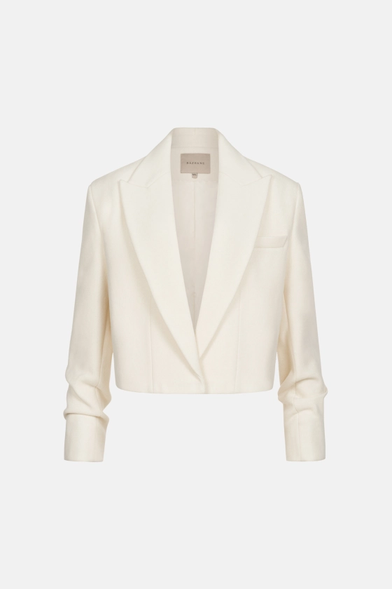 Пальто кроп зі збіркою на рукаві 