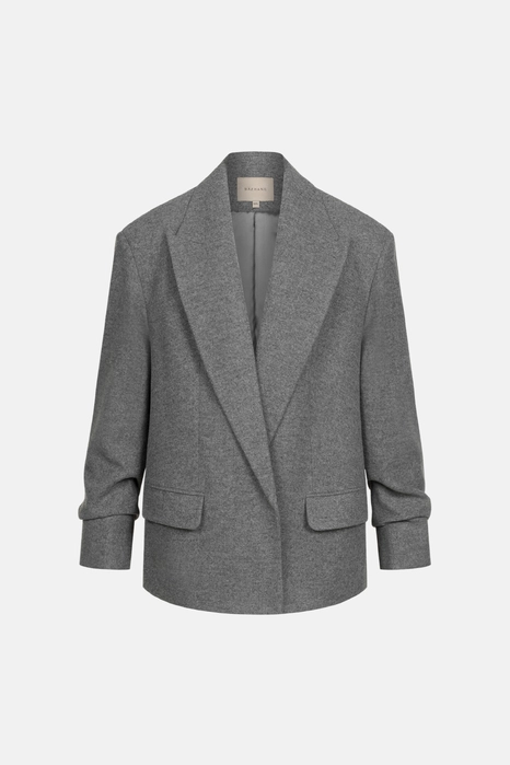 Пальто-жакет оверсайз із збіркою на рукаві