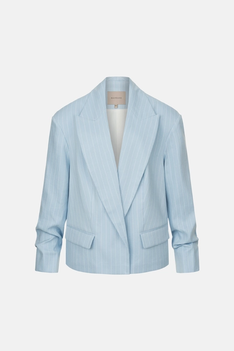 Жакет лляний оверсайз зі збіркою на рукаві