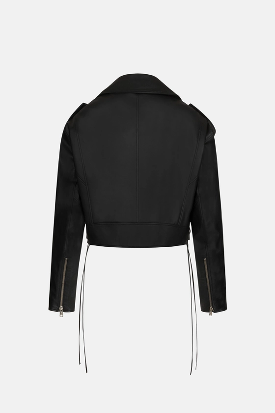 Куртка шкіряна зі шнурівкою 