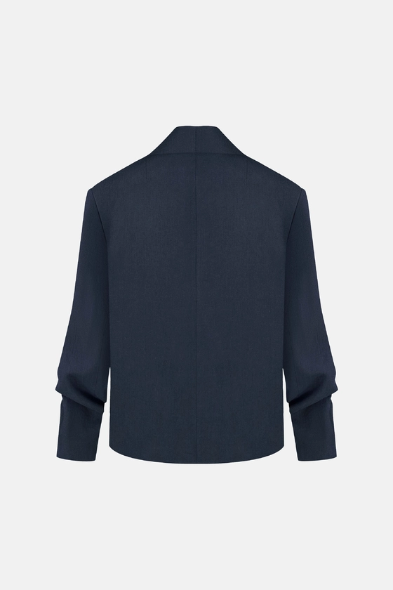 Жакет вовняний оверсайз зі збіркою на рукаві 