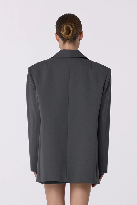 Жакет вовняний двобортний оверсайз з підплічниками