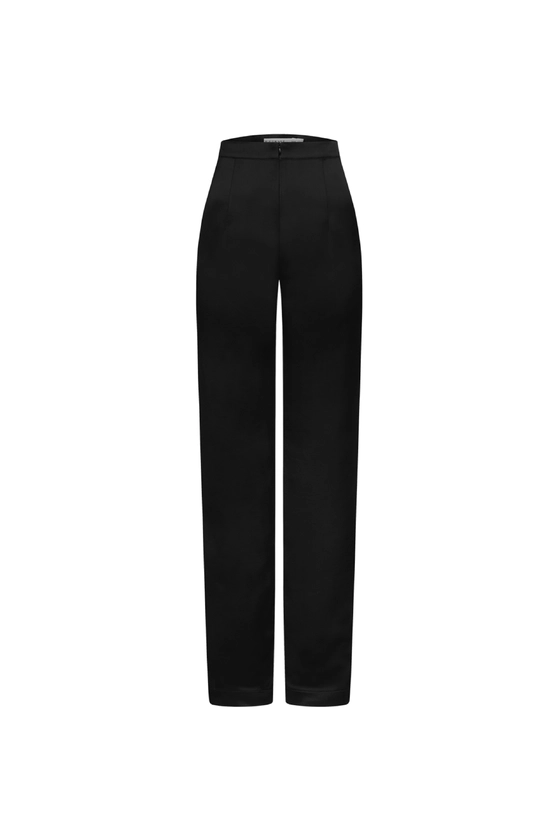 Брюки атласні з розрізами 