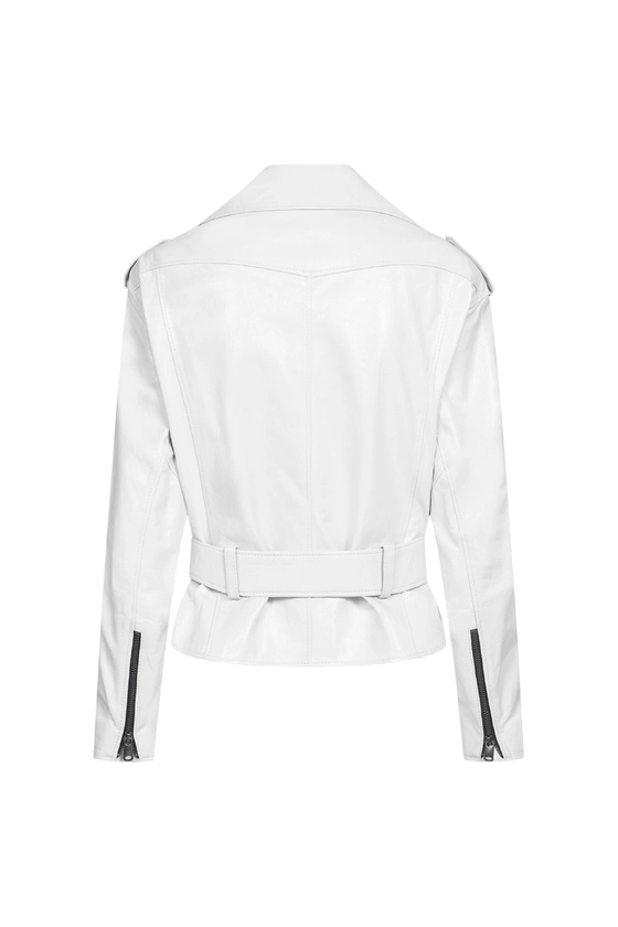 Куртка шкіряна з ременем на талії 