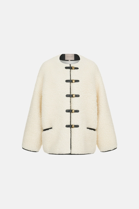 Еко-шуба оверсайз із застібками 