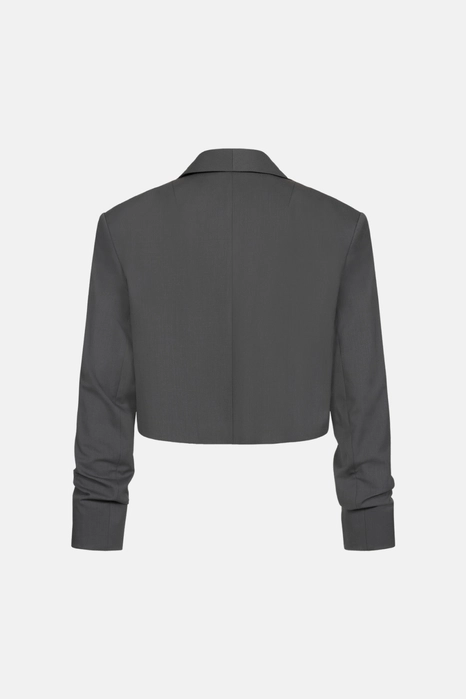 Жакет кроп вовняний зі збіркою на рукаві