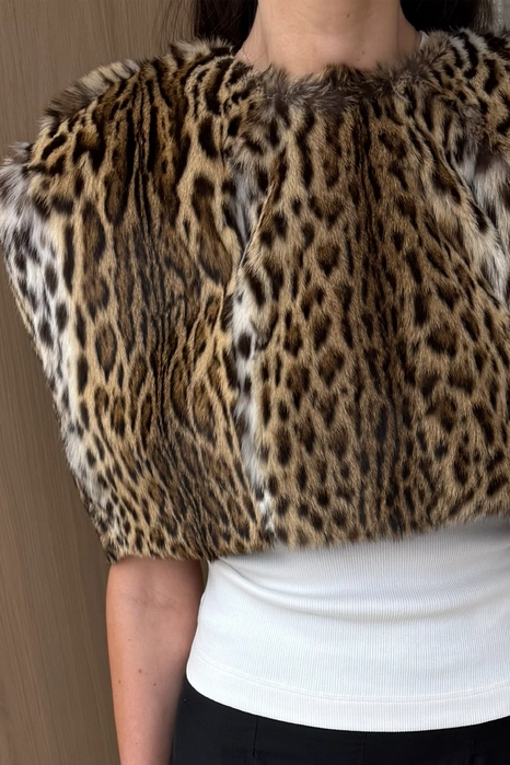 Vintage ocelot fur cape
