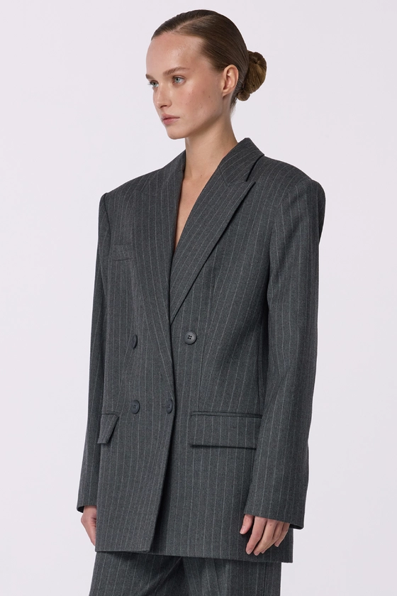 Жакет вовняний двобортний оверсайз з підплічниками 