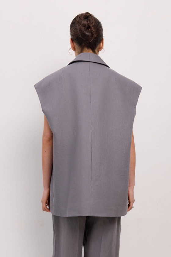 Linen oversized vest - photo 4