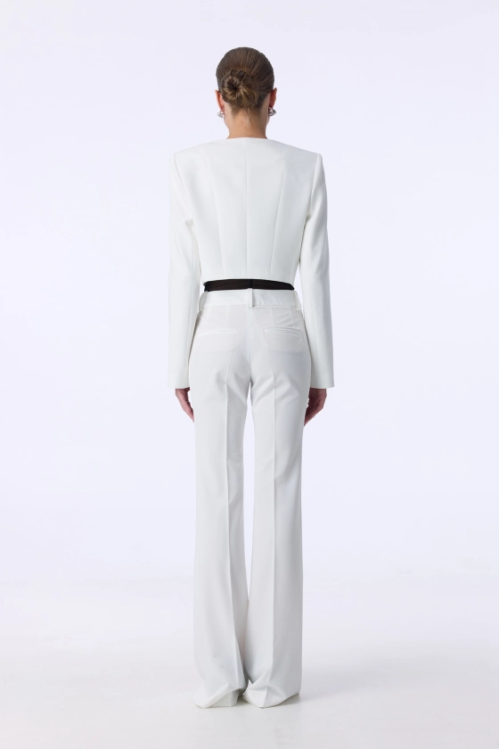 Bell bottom cotton trousers - photo 4