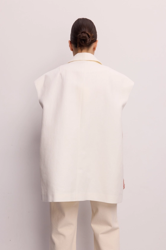 Linen oversized vest - photo 4
