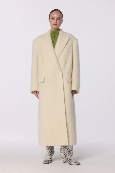 Пальто оверсайз прямого крою з альпаки
