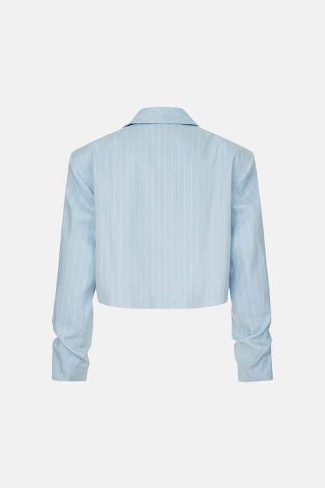 Жакет кроп лляний зі збіркою на рукаві