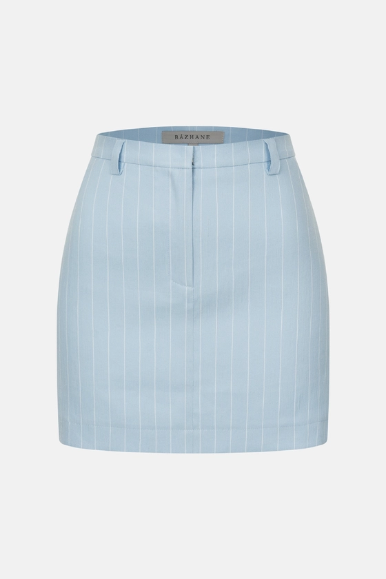 Спідниця міні лляна з високою посадкою 