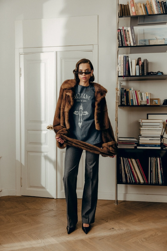 Вінтажна кроп-шуба з норки 