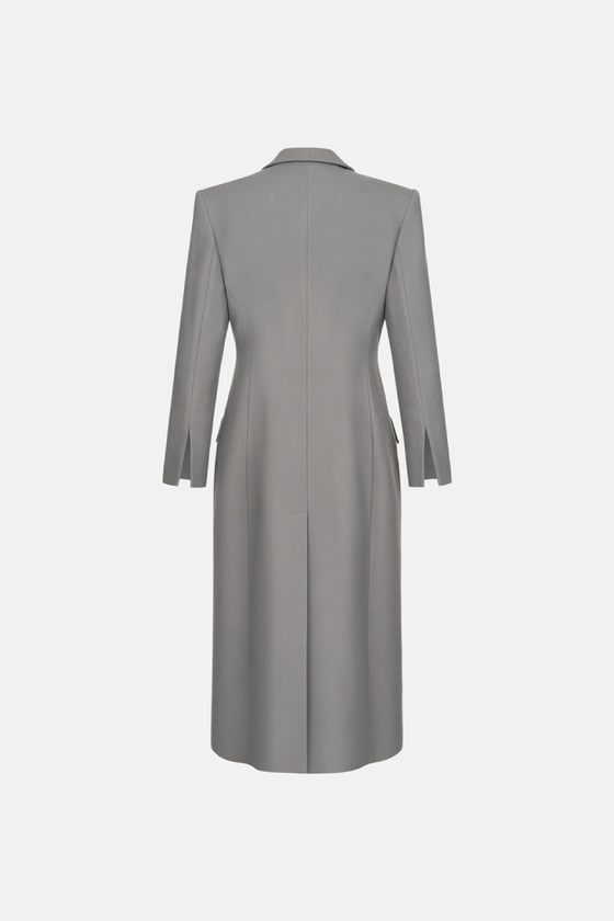 Пальто приталене з акцентним плечем 