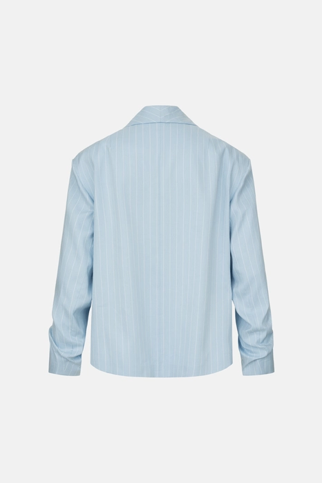 Жакет лляний оверсайз зі збіркою на рукаві