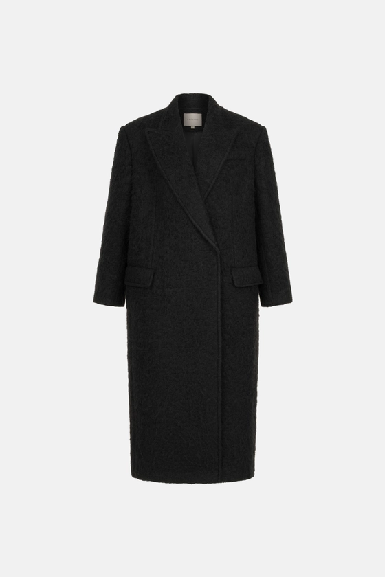 Пальто оверсайз прямого крою з альпаки 