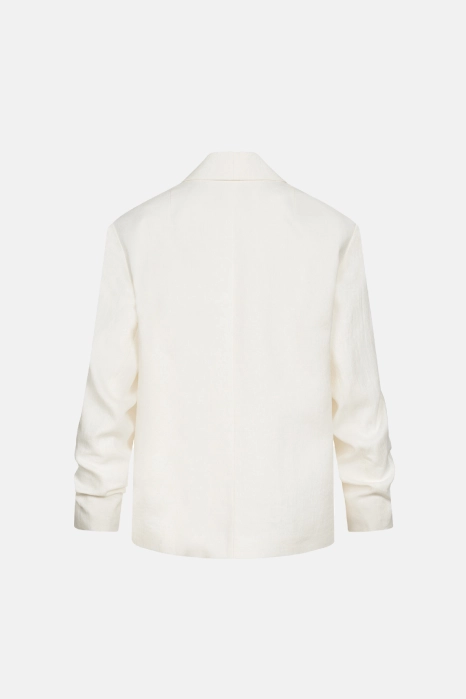 Жакет лляний оверсайз зі збіркою на рукаві