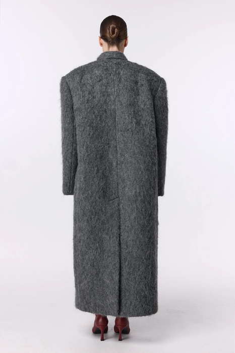 Пальто оверсайз прямого крою з альпаки