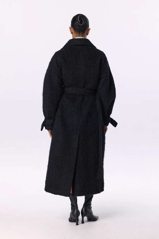 Пальто з альпаки максі зі спущеним рукавом 