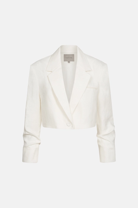 Жакет кроп лляний зі збіркою на рукаві