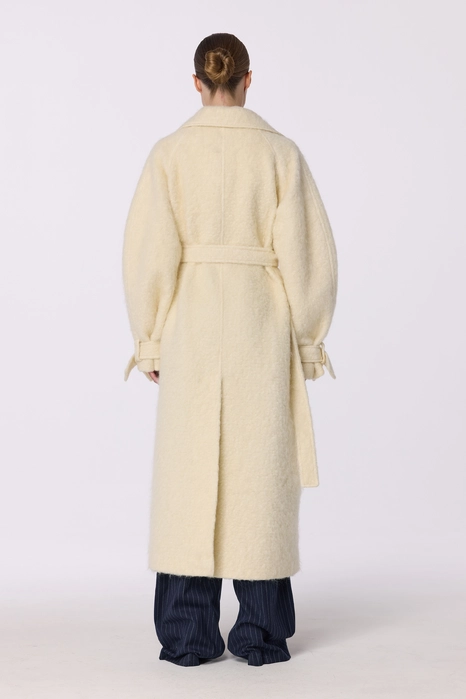 Пальто з альпаки максі зі спущеним рукавом