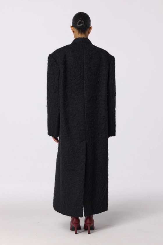 Пальто оверсайз прямого крою з альпаки 