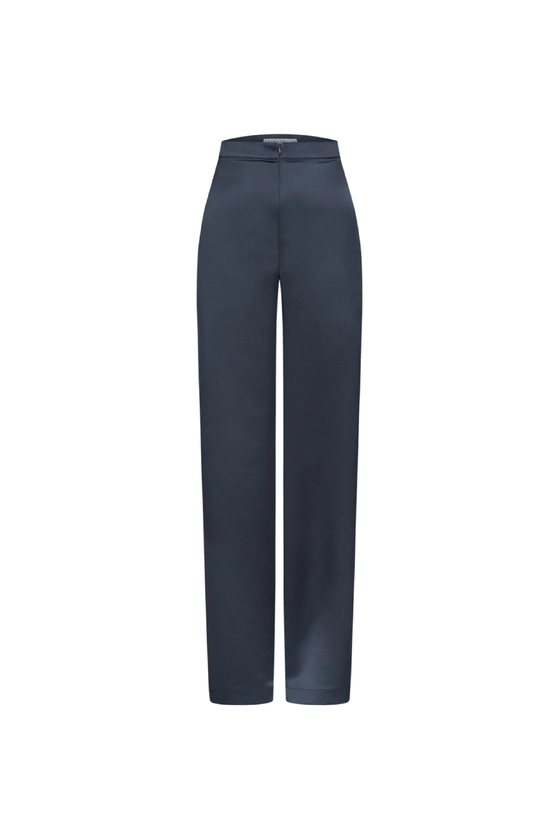 Брюки атласні з розрізами 